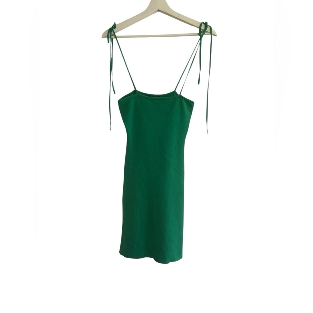Zara green tied knit mini dress Size Small NEW